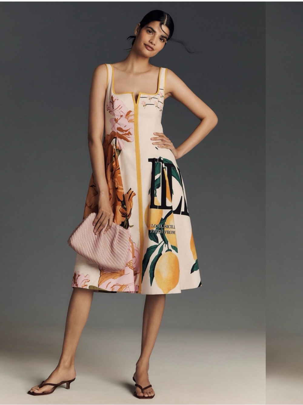 Arlette Square-Neck Piped Midi
Dress by Maeve